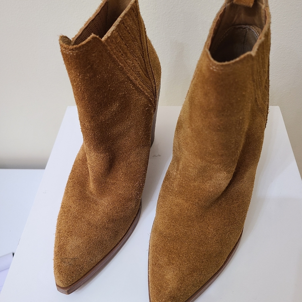 Marc Fisher Tan Suede Ankle Boots